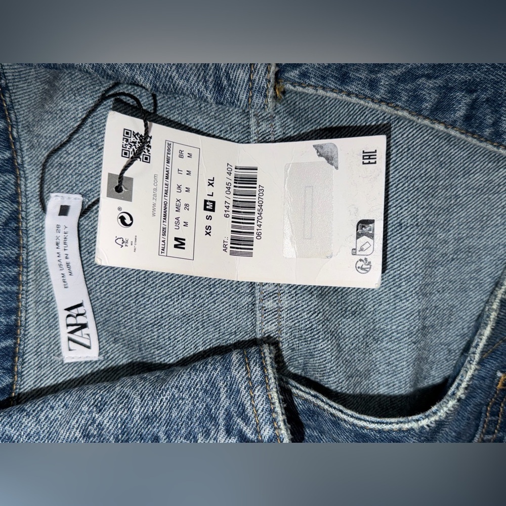 Zara Dark Blue Denim Women's Overalls Jumpsuit Women Size M NWT - Picture 6 of 6